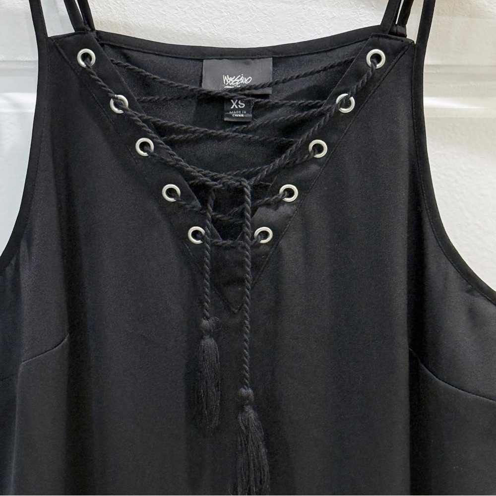 Mossimo Black Satin Mini Dress XS - Picture 3 of 11